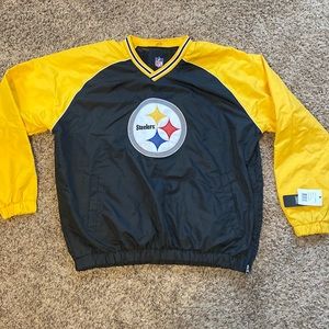 Mens Steelers pullover windbreaker. Brand new with tags. Size XL
